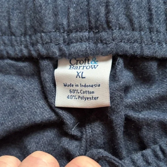 Men's Blue Classic Flannel Drawstring Sleep Pants - Picture 3 of 4